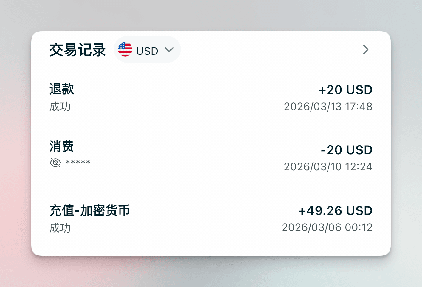 U 卡支付成功